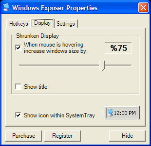 WinExposer
configuration screen
2