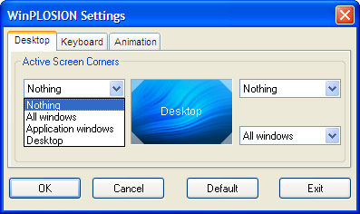 Winplosion configuration screen
1