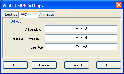 Winplosion
configuration screen
2