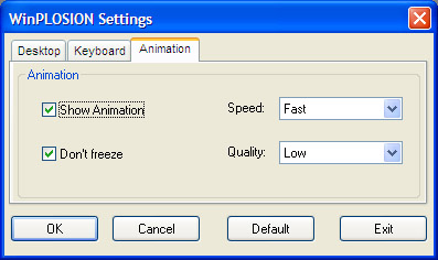 Winplosion
configuration screen
3